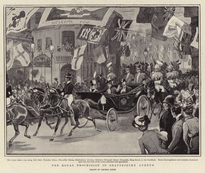 The Royal Procession in Shaftesbury Avenue by George Soper